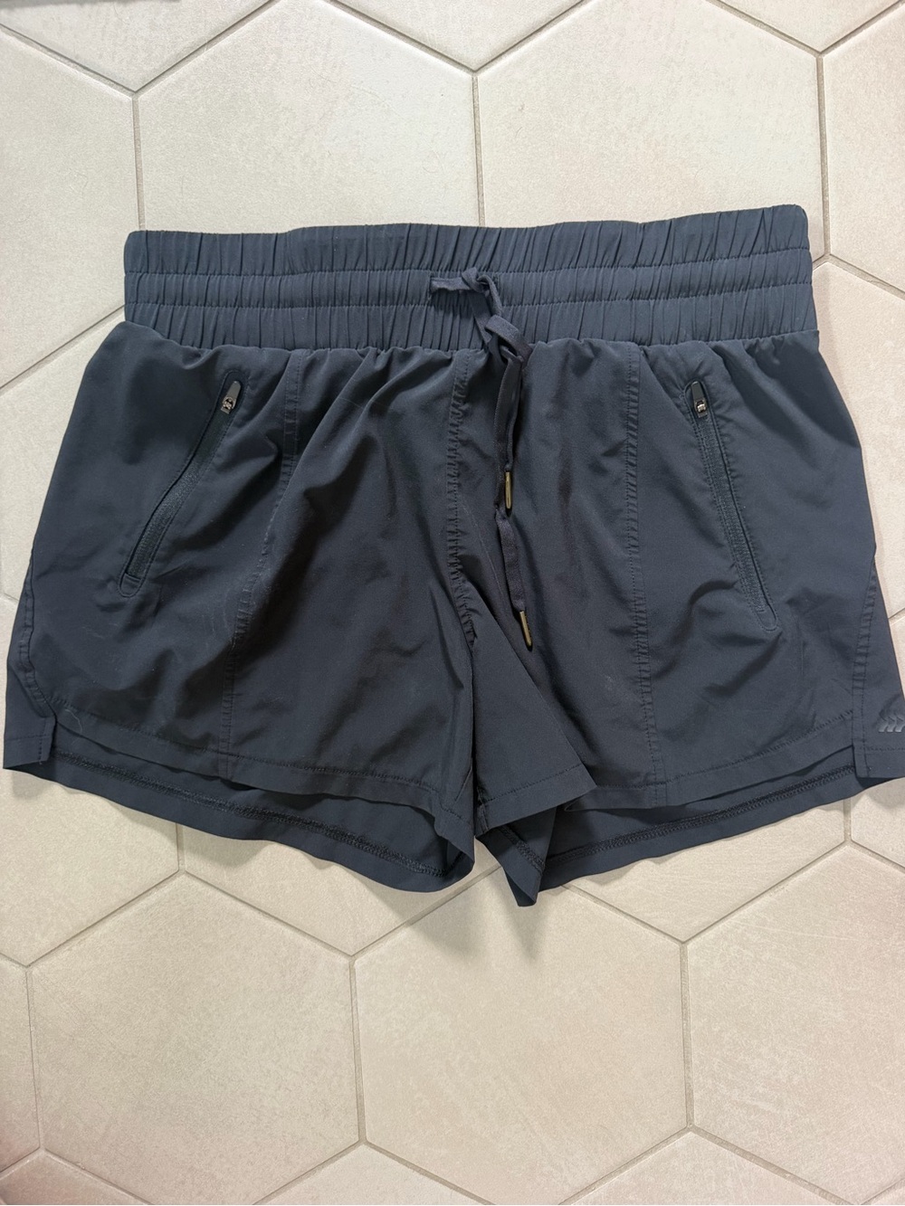all in motion Black Elastic Waist Athletic Shorts with Zipper Pockets